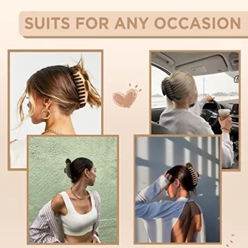 Wekin Hair Claw Clips 8 Pack Strong Hold Neutral Colors