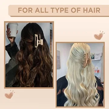 Wekin Hair Claw Clips 8 Pack Strong Hold Neutral Colors