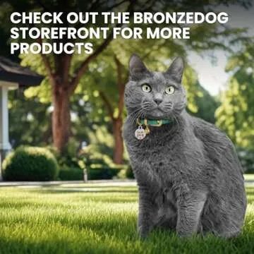 BRONZEDOG Leather Cat Collar with Removable Bells Non Breakaway Kitten QR Tag for Girl Boy (7" - 9" for Cats, Light Brown & Gold)