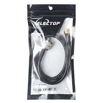 ELECTOP SMA Male to UHF Male PL259 RG58 Coaxial Cable 2.6ft(80cm)