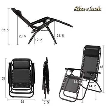 FDW Patio Chair Outdoor Furniture Zero Gravity Chair Patio Lounge Camping Chair Set of 2 Recliner Adjustable Folding for Pool Side Camping Yard Beach