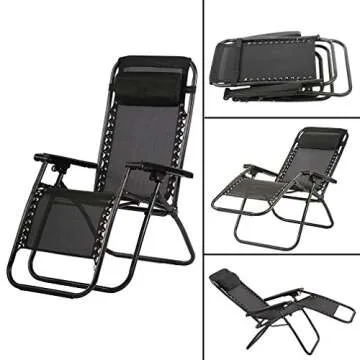 FDW Patio Chair Outdoor Furniture Zero Gravity Chair Patio Lounge Camping Chair Set of 2 Recliner Adjustable Folding for Pool Side Camping Yard Beach