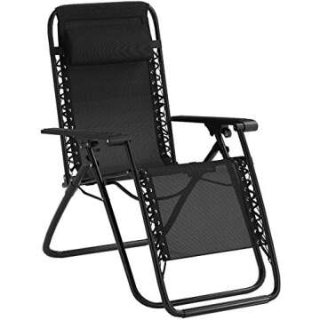 FDW Patio Chair Outdoor Furniture Zero Gravity Chair Patio Lounge Camping Chair Set of 2 Recliner Adjustable Folding for Pool Side Camping Yard Beach