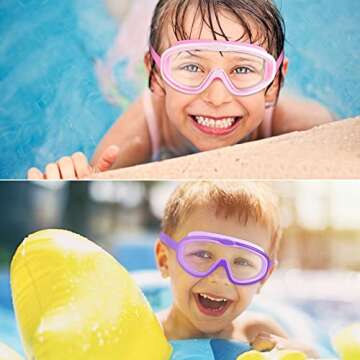 Fulllove Kids Swim Goggles, 2 Pack Swimming Goggles for kids Age 4-16, Kids Goggles for Boys Girl No Leaking Anti-Fog