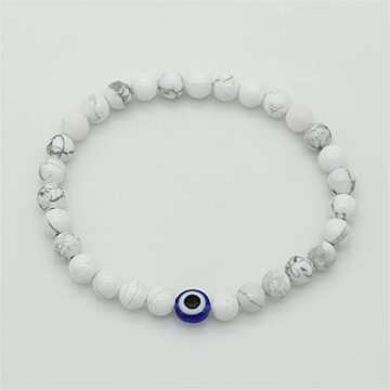 2Pcs Lucky Turkish Blue Evil Eye Hamsa Hand of Fatima Beaded Stretch Bracelet Elastic 7 Chakras Gemstone Lava Stone Bracelet for Women Men Good Luck Protection Amulet Jewelry-G blalck