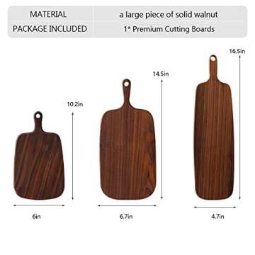 Pearlead Walnut Wood Cutting Board with Handle Large Serving and Chopping Board Cheese Hardwood Brea...