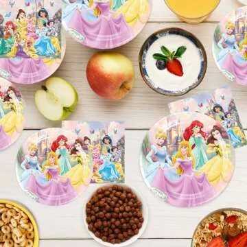 40Pcs Princess Party Supplies include 20 plates, 20 napkins for the Princess Birthday party Decoration