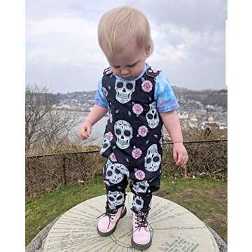 Muasaaluxi Newborn Infant Baby Girl/Boy Halloween Clothes Skull Floral Romper Jumpsuit Sleeveless Bo...