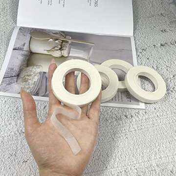 4 Rolls 1/2" Wide 30Yard/Roll White Floral Tapes for Bouquet Stem Wrap Florist Craft Projects,Wedding Bouquet