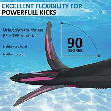 Comfortable Swimming Short Diving Fins for US Size S