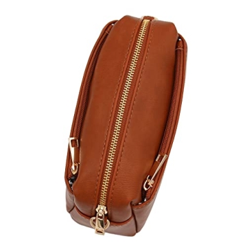 FashionPuzzle Small Triple Zip Crossbody Bag - Stylish & Versatile