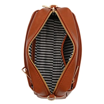 FashionPuzzle Small Triple Zip Crossbody Bag - Stylish & Versatile