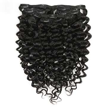 Lacer Curly Clip in Human Hair Extensions Jerry Curly 3B 3C Real Hair Clip in Extensions For Black W...