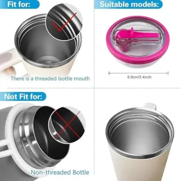 Leak-Proof 40 oz Tumbler Flip Straw Lids for Stanley