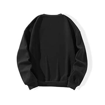 SAFRISIOR Women Oversized Fleece New York Letter Print Graphic Sweatshirt Long Sleeve Crewneck Pullover Jacket Black