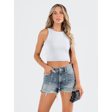 Stylish EFAN Women's Sleeveless High Neck Crop Top