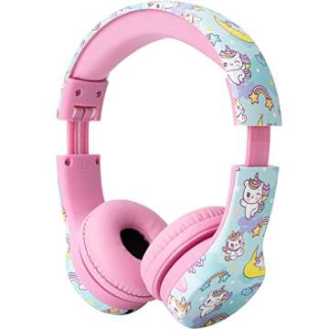 Snug Play+ Kids Headphones with Volume Limiting for Toddlers (Boys/Girls) - Unicorns