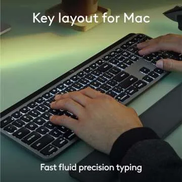 Logitech MX Keys S for Mac, Wireless Keyboard, Fluid, Precise Laptop-Like Typing, Programmable Keys,...