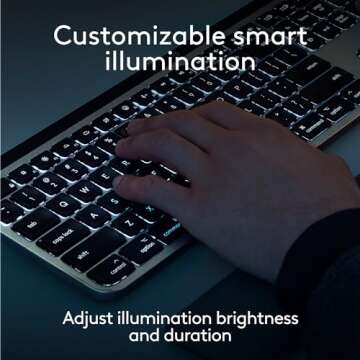 Logitech MX Keys S for Mac, Wireless Keyboard, Fluid, Precise Laptop-Like Typing, Programmable Keys, Backlit, Bluetooth USB C Rechargeable for MacBook Pro, MacBook Air, iMac, iPad - Pale Grey