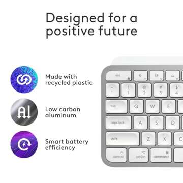 Logitech MX Keys S for Mac, Wireless Keyboard, Fluid, Precise Laptop-Like Typing, Programmable Keys, Backlit, Bluetooth USB C Rechargeable for MacBook Pro, MacBook Air, iMac, iPad - Pale Grey