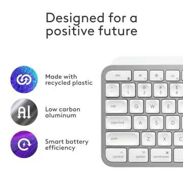 Logitech MX Keys S for Mac, Wireless Keyboard, Fluid, Precise Laptop-Like Typing, Programmable Keys, Backlit, Bluetooth USB C Rechargeable for MacBook Pro, MacBook Air, iMac, iPad - Pale Grey