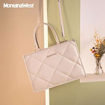Montana West Oversize Puffy Handbag for Women Top Handle Quilted Designer Satchel Christmas Gift JL-MWC-213BG