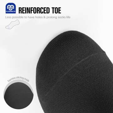 Closemate Mens No Show Socks Cotton Thin Low Cut Non Slip Casual Ankle Socks 6 Pairs (3Black3White, ...