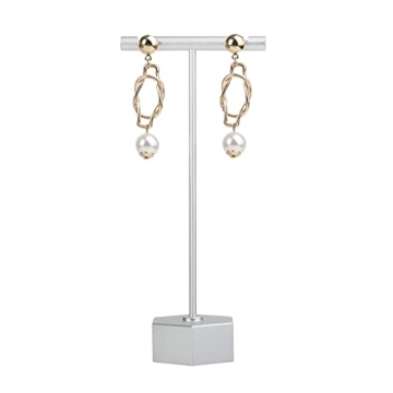 GemeShou Silver Metal Earring T Bar Stand, Single small earring hanger display, Retail earring holde...