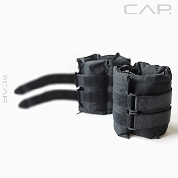 CAP Barbell Adjustable Ankle Weights 20-Pound Pair Black