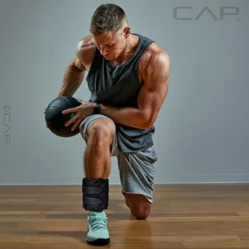 CAP Barbell Adjustable Ankle Weights 20-Pound Pair Black