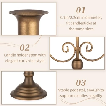 Sziqiqi Vintage Candelabra Holders - Perfect for Events