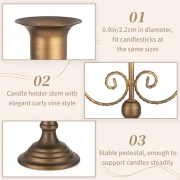 Sziqiqi Vintage Candelabra Holders - Perfect for Events