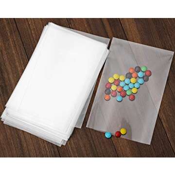 300 pcs Clear 4" x 6" Flat Cello Cellophane Bags Poly Treat Bags 2.8 mils for Gift Wrapping, Bakery,...