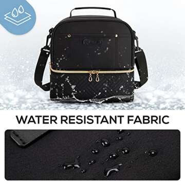 TOURIT Lunch Bag Women Double Deck Lunch Box Insulated Lunch Cooler for Women Men Work, Black
