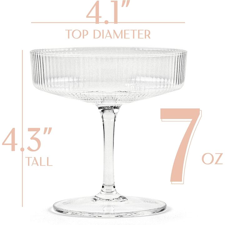 Vintage Art Deco Coupe Glasses Set of 4 - 7 oz