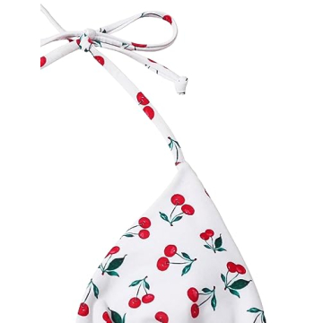 SOLY HUX Cherry Print Halter Bikini Stylish Beachwear