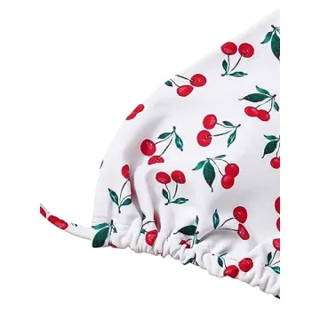 SOLY HUX Cherry Print Halter Bikini Stylish Beachwear