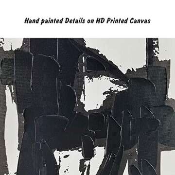 Pinetree Art 3 Panels Black and White Abstract Canvas Wall Art Prints 3D Textured Painting for Living Room (Small)