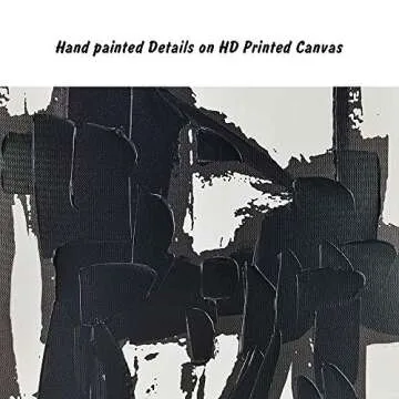 Pinetree Art 3 Panels Black and White Abstract Canvas Wall Art Prints 3D Textured Painting for Living Room (Small)