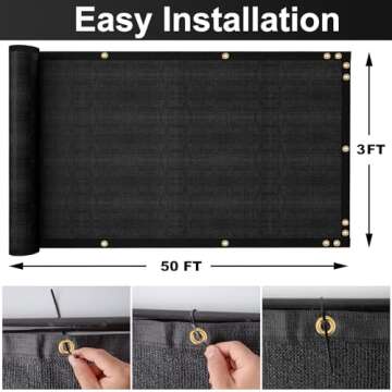 Enhance Privacy with the SPORTYOUTH Heavy Duty Privacy Screen 3ft x 50ft