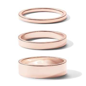 Elegant PAVOI 18K Gold Plated 3 Rings Set for Women