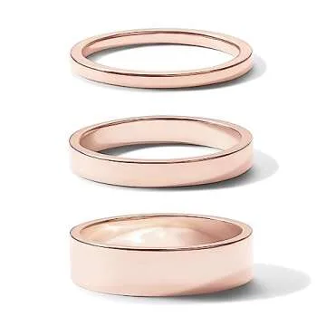 Elegant PAVOI 18K Gold Plated 3 Rings Set for Women