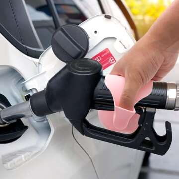 KIBBEH Pink Reusable Silicone Fuel Glove, Protect Hands from Filthy Gas Pump Handles and Keypads, Durable and Universal