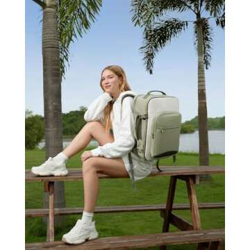 LOVEVOOK 40L Travel Backpack for Women & Men, Large Carry on Backpack for Airplanes with 3 Packing C...