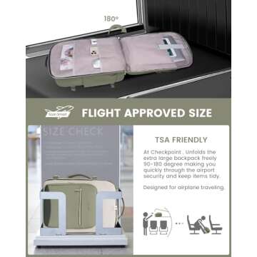 LOVEVOOK 40L Travel Backpack for Women & Men, Large Carry on Backpack for Airplanes with 3 Packing Cubes, TSA Personal Item Travel Bag fits 17" Laptop, Waterproof Travel Essentials Airline Approved