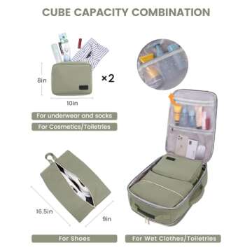 LOVEVOOK 40L Travel Backpack for Women & Men, Large Carry on Backpack for Airplanes with 3 Packing Cubes, TSA Personal Item Travel Bag fits 17" Laptop, Waterproof Travel Essentials Airline Approved