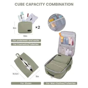 LOVEVOOK 40L Travel Backpack for Women & Men, Large Carry on Backpack for Airplanes with 3 Packing Cubes, TSA Personal Item Travel Bag fits 17" Laptop, Waterproof Travel Essentials Airline Approved