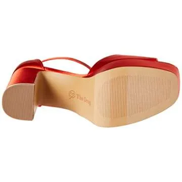 Shop The Drop Women's Hamalie Platform Sandal - Fiesta Red Satin