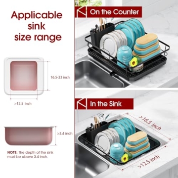 Sakugi Compact Stainless Steel Dish Rack Efficient Drainage