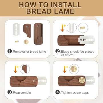 HHZPAEK Magnetic Wooden Bread Lame Dough Scoring Tool,Hand Crafted Sourdough Lame Scoring Tool,Bread...